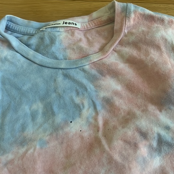 Reformation Pink Blue Tie Dye Eddie Long Sleeve Tee Shirt - Picture 4 of 4